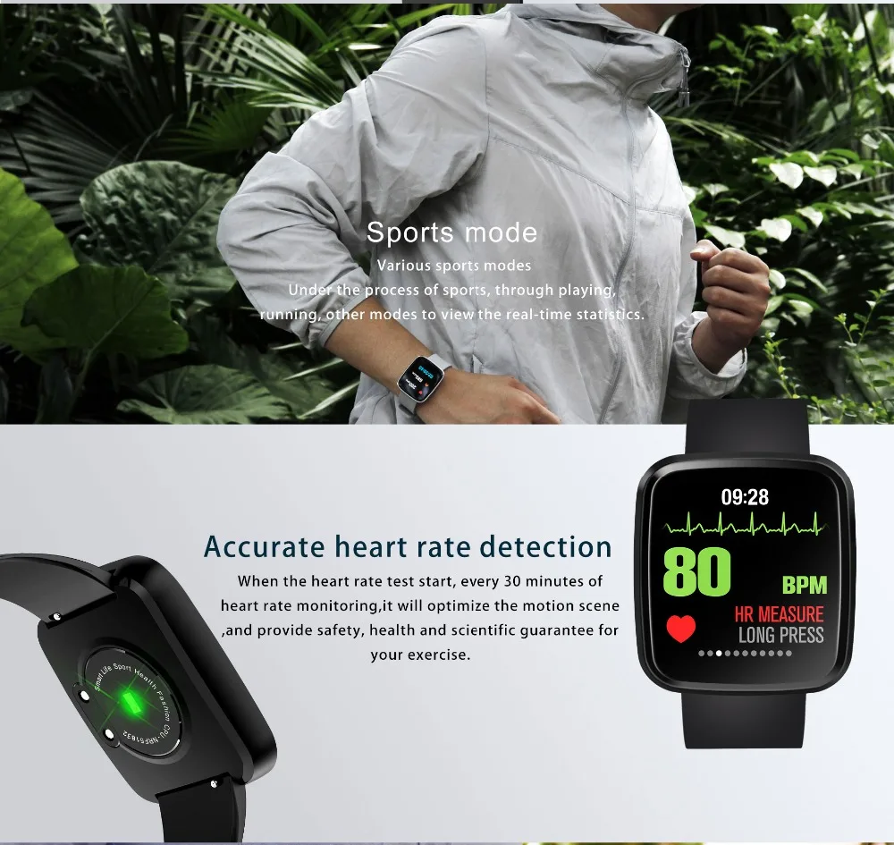 Профессиональные спортивные V6 Смарт-часы Ip67 водонепроницаемые кровяное давление монитор сердечного ритма 15 дней в режиме ожидания для Android IOS Телефон