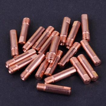 10pcs 15AK MB MIG//MAG Welding Torch Contact Tip 0.8 M6 x 24mm Copper Gas Nozzle
