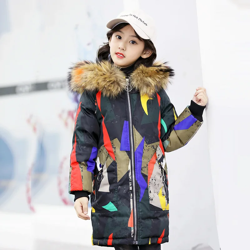 

Winter Jacket Parka Down Kids Warm Winter Coat for Kids Long Hooded Fur Collar Children Teenage Girls Clothing Christmas 8 10 12