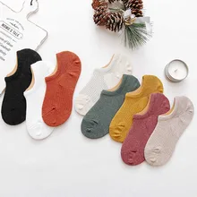 Минималистичные короткие носки в Вертикальную Полоску для отдыха; удобные дышащие женские хлопковые нескользящие короткие носки с закрытым носком; чулочно-носочные изделия