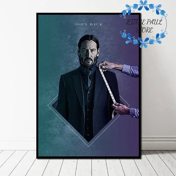 

Square Movie John Wick Art Canvas Poster Wall Picture for Living Room No Frame