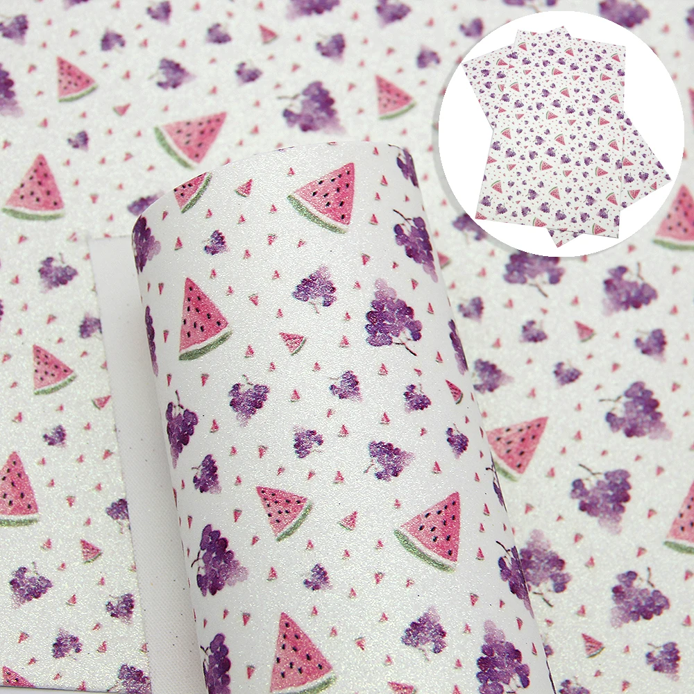 

New 20*34cm Fine Glitter Watermelon Artificial Synthetic Leather For Hair Bow DIY Projects Handbag Shoes,1Yc7049