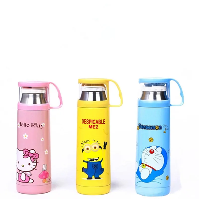 Милый мультфильм рисунок Hello Kitty Doraemon желтые люди Нержавеющая сталь термос