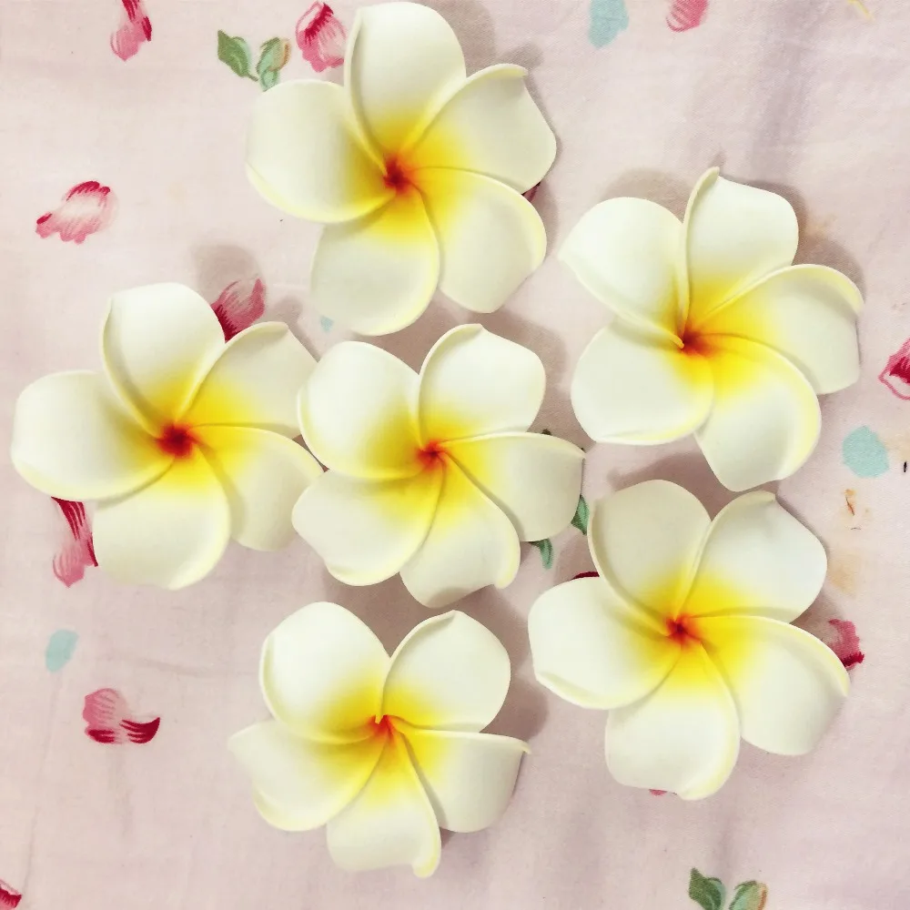 30 white Foam Hawaiian Plumeria flower Frangipani Flower bridal hair
