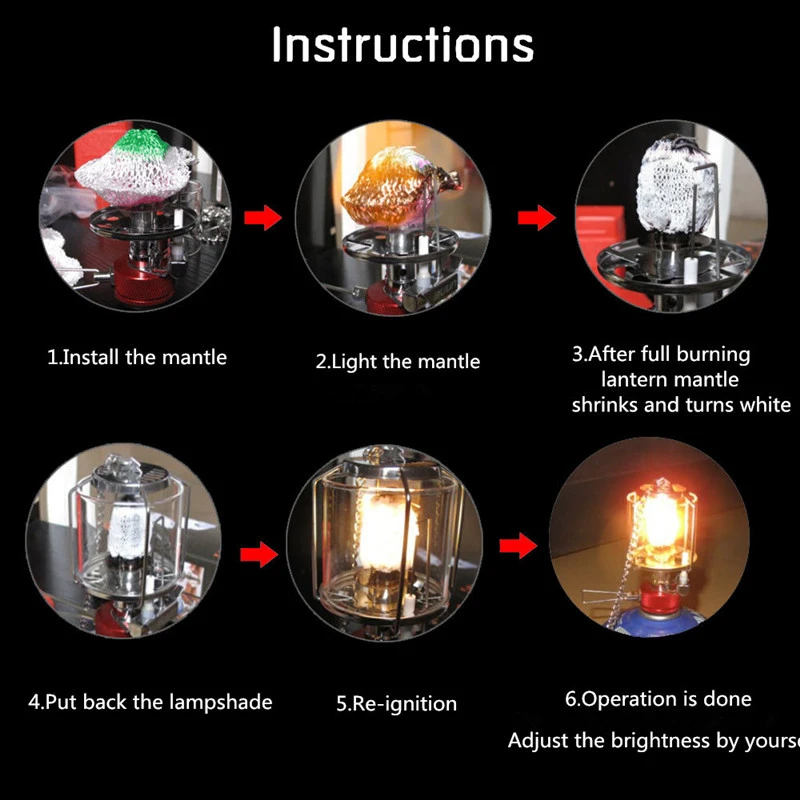 10 шт. газа Фонари хламиды открытый свет лампы мантии нерадиоактивных безопасные экологически чистые Открытый Кемпинг Газовая хламиды газовая лампа