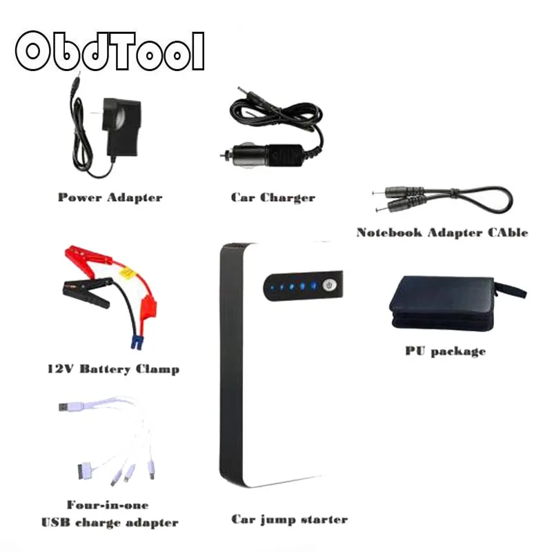 

20000mAh Car Jump Starter with Quick Charge 12V Fast Charging USB Portable External Battery with Power Bank & Lighting Input