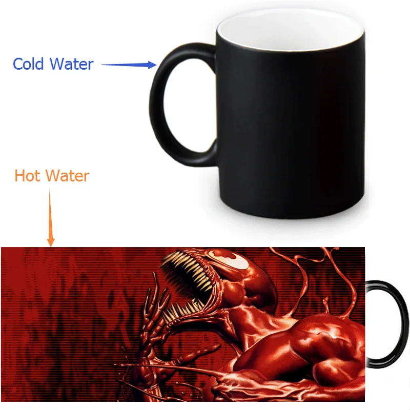 

Carnage Cool Photo Morphing Coffee Mugs Transforming Morph Mug Heat Changing Color Ceramic Tea Mugs