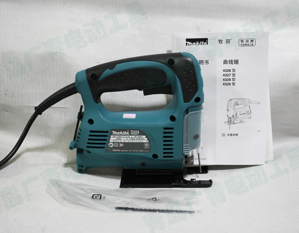 Япония Makita 4327 Curve ПИЛА ЭЛЕКТРИЧЕСКАЯ Скорость Управление сабельная пила Портативный для резки древесины провода распиловки 450 Вт 18 мм