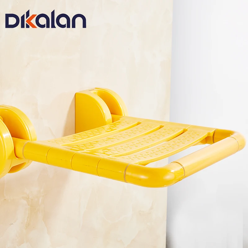 

Dikalan Bathroom Folding Chair Wall Shower Chair Toilet Elderly Disabled Yellow White 250KG Barrier-free Handicapped Seat Stool