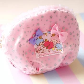 

Cartoon Cute Little Twin Stars Anime Toys Plush Cosmetic Bag Women Gemini Lace Make Up Storage Bag for Girls Bag Lover Gift