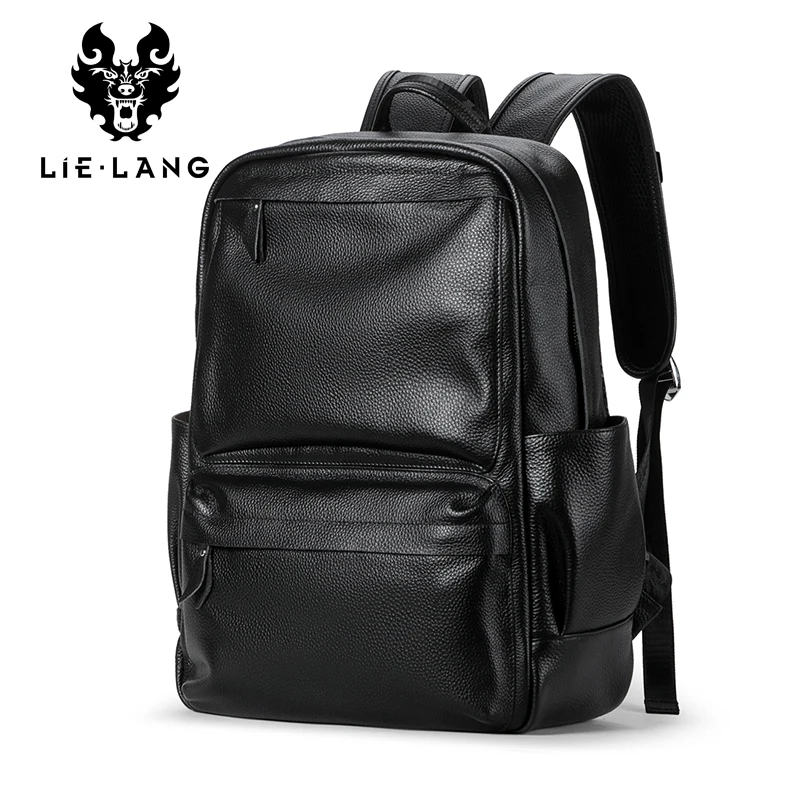 LIELANG Men's Genuine Cow Leather Backpack Laptop Male School Bag High Quality Men Daypacks Korea Style Casual Travel Bag