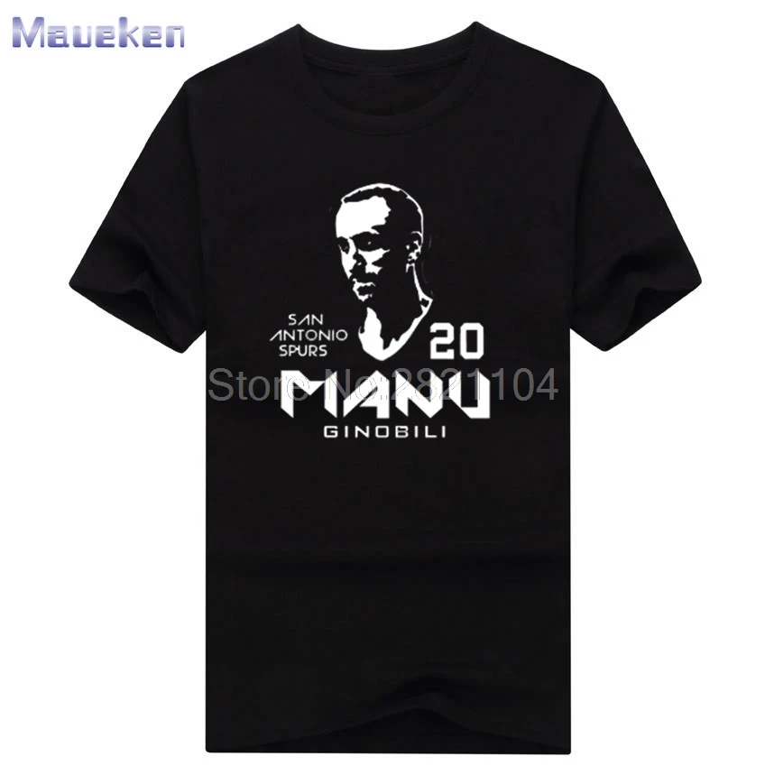 2018 модная футболка Manu Ginobili shadow Футболка 100% хлопок для фанатов 0510 1|Футболки| |