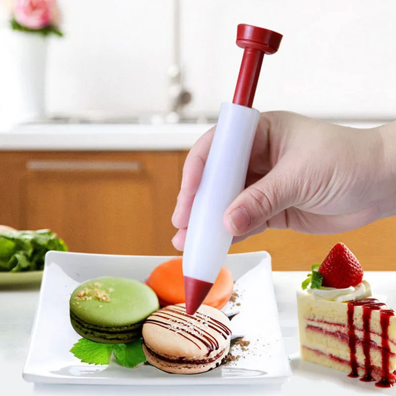 

Silicone Cream Writing Pen Food Grade Cake Cookie Cream Jam Pastry Chocolate Decorating Tools Random Color