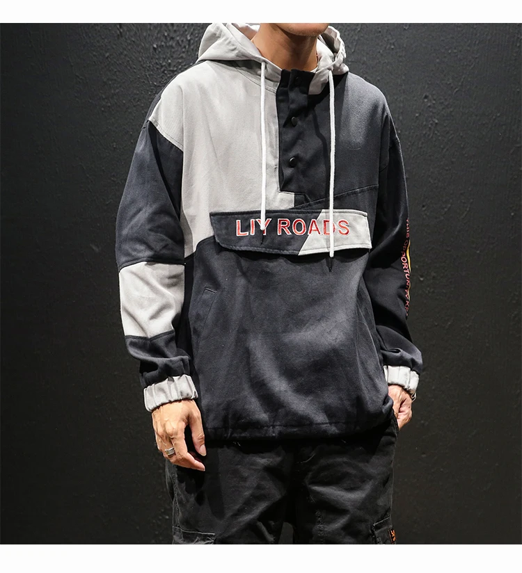 Windbreaker Jacket Men Pullover Hoodie  (19)