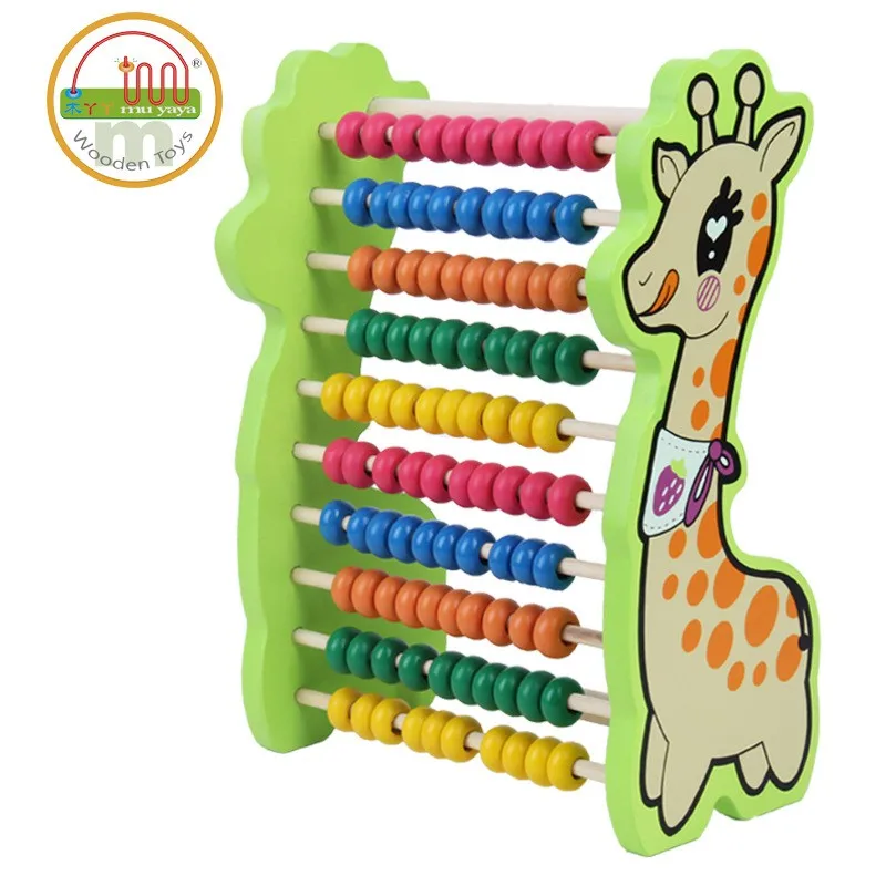 

Colorful cartoon animal giraffe Computing rack abacus math learning toys wooden game educational toys for kids