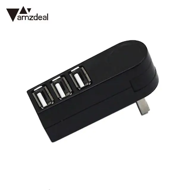 Modest AMZDEAL High Speed 3 Port Adapter USB2.0 Rotating Hub Splitter Adapter for Notebook/Tablet Computer PC Peripherals