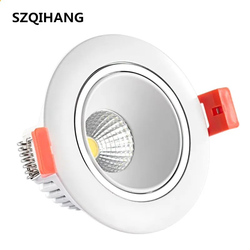 

10W Dimmable LED COB Downlights 80mm Cut Hole Round Square 10W Spotlight Ceiling recessed Fixtures Lamp