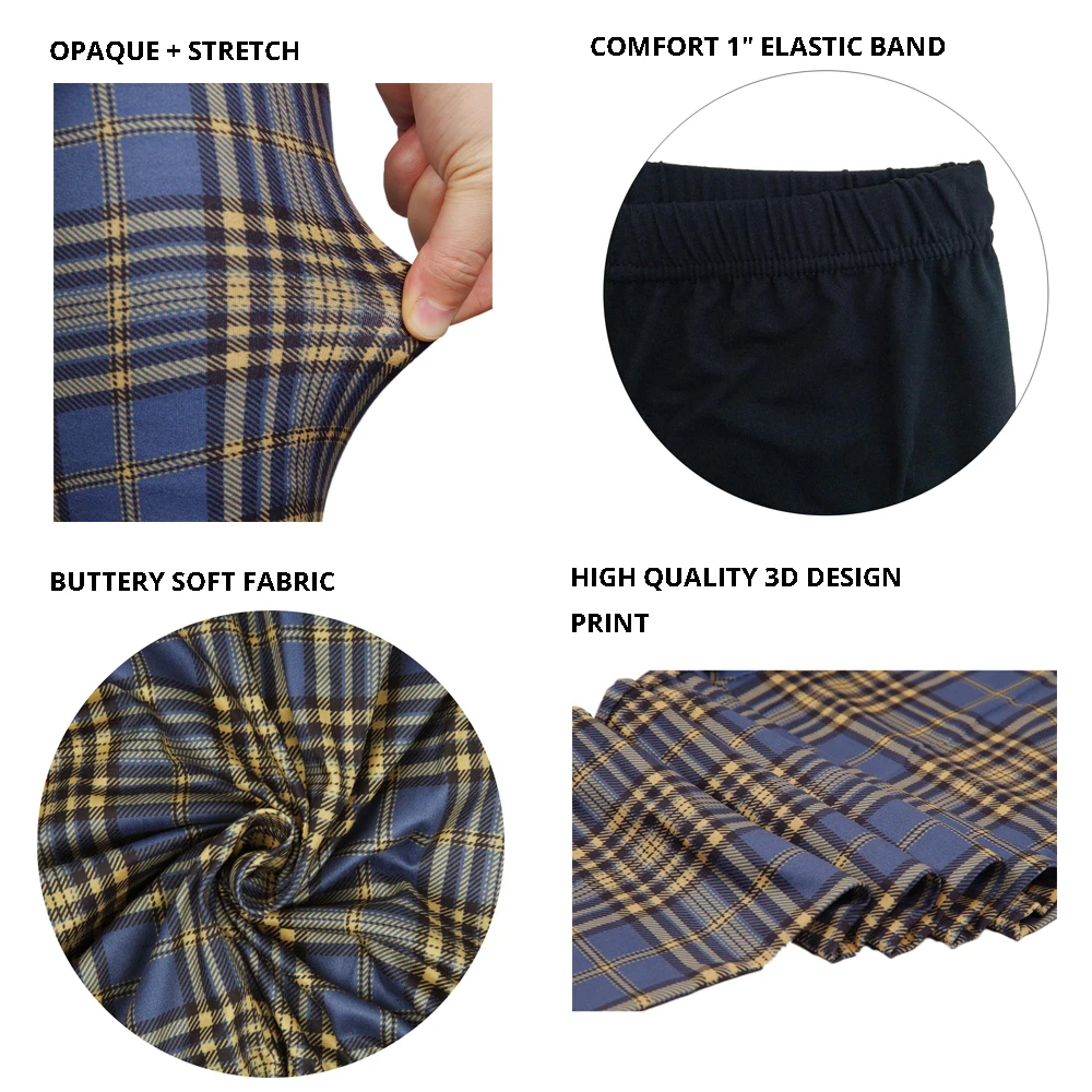 tartan plaid leggings for women  (3)