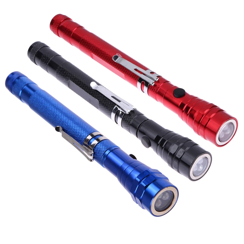 Outdoor Camping Fishing Telescopic 360 Degree Flexible Head 3 LED MINI Torch Flashlight Magnetic Pick Up