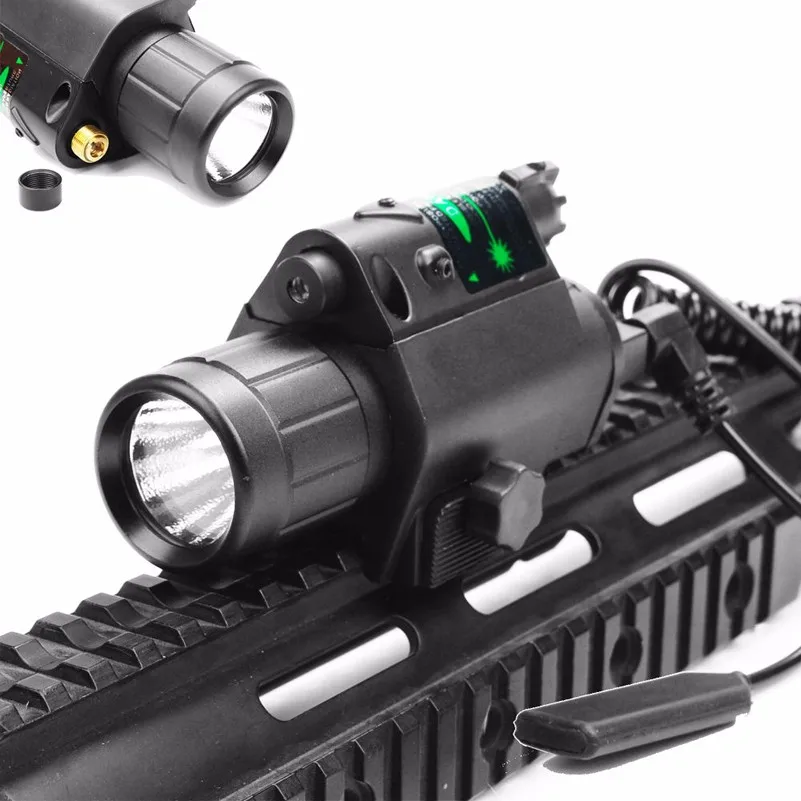 Vista e Led Montagem em Trilho para Glock Rifle de Caça Lanterna com 20mm Combinação Verde Vermelho Laser Picatinny 17 19 22 - 22 lanterna com 20mm picatinny montagem em trilho
