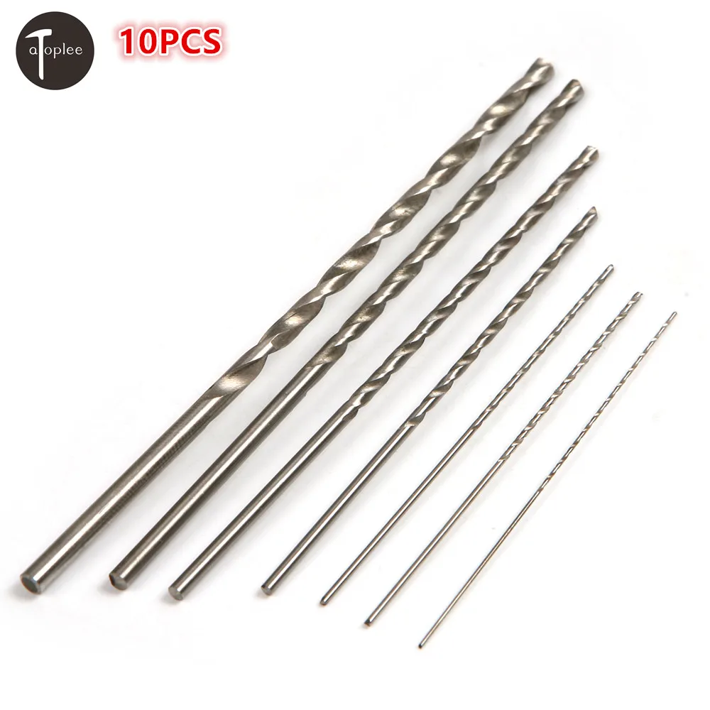 10PCS Mini HSS Straight Round Shank Extension Twist Drill Bit