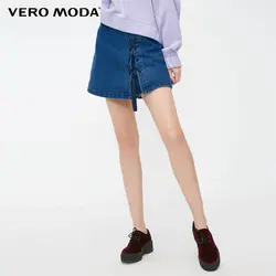 Vero what Moda на шнуровке декоративный хлопок джинсовая юбка | 318343508