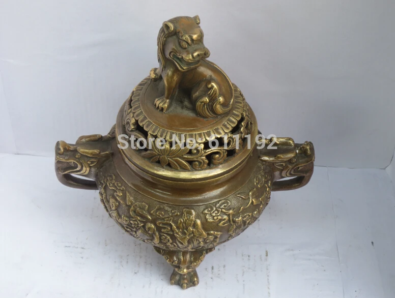 

FengShui home decoration Buddhism Incense burner,Vintage copper Censer,Birthday gifts