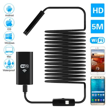 

WIFI Endoscope Camera Mini Waterproof Soft Cable Inspection Camera 8mm 1M USB Endoscope Borescope IOS Endoscope for Iphone