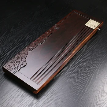 

Factory Wholesale 72*25*4cm Natural Ebony Wood Carving Chinese Solid Tea Tray Household Tea Board Tea set Kungfu Teasets