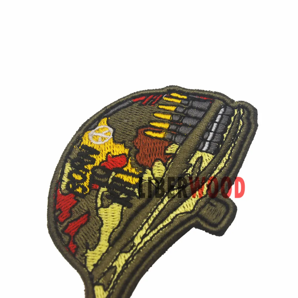 Знак мира Born to Kill шлем Patch Вьетнам полностью Металлическая куртка морской пехоты США Боевая война эмблема значки тактические вышитые нашивки