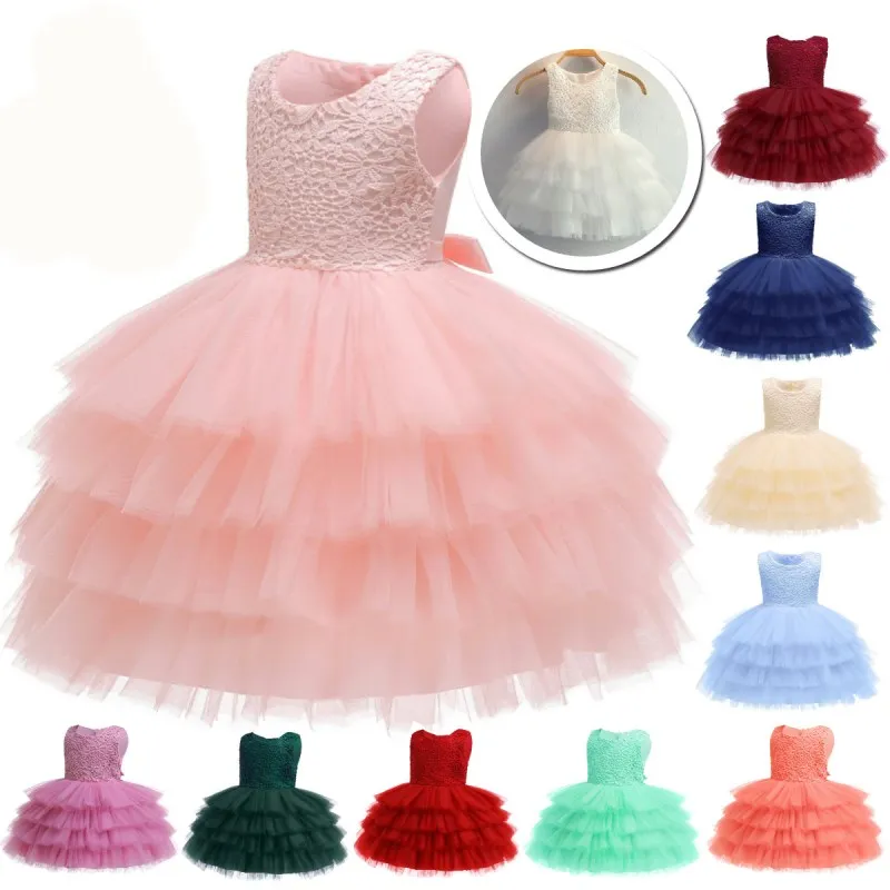 

Baby Girl Dress Flower Christening Gown Baby Girls 1st Years Birthday Vestido Elegent Baby Lace Tutu Dress 0-24 month