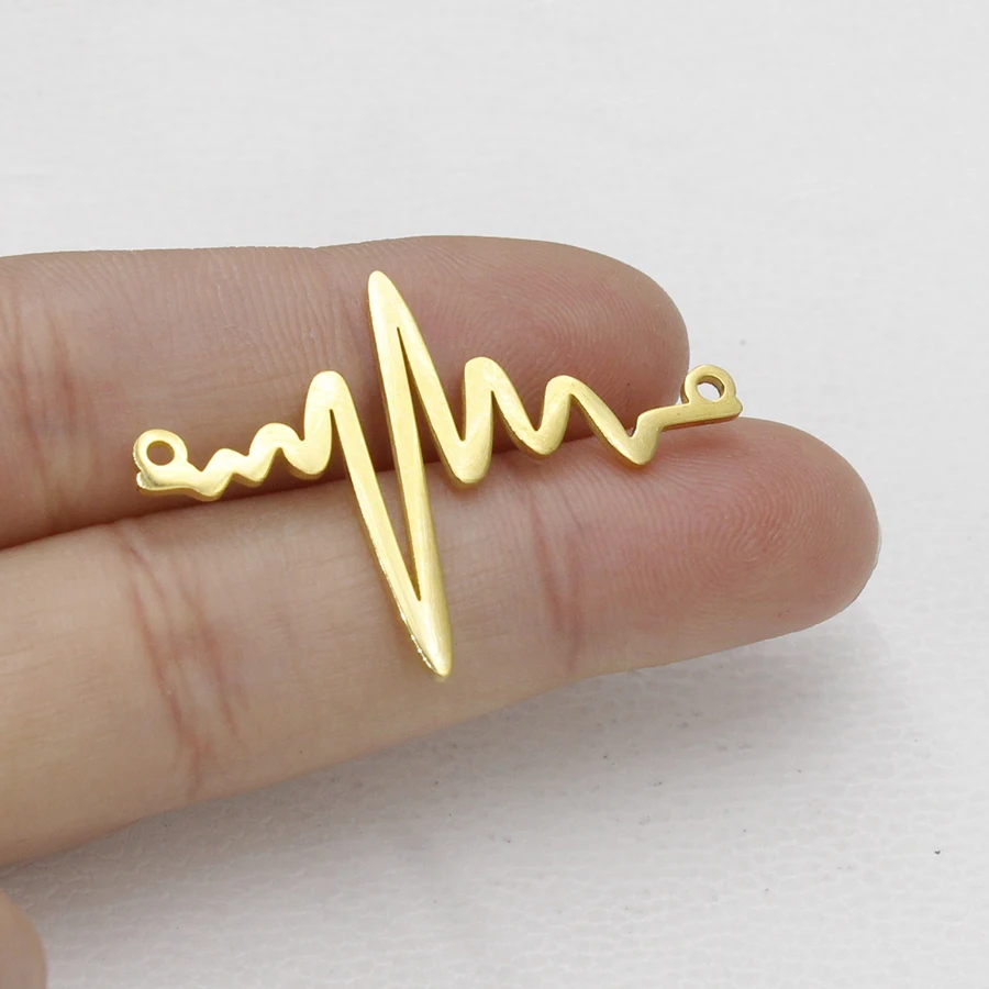 Fnixtar зеркало из нержавеющей стали Polishe Love электрокардиограмма Pulse Charm Fashion Heartbeat