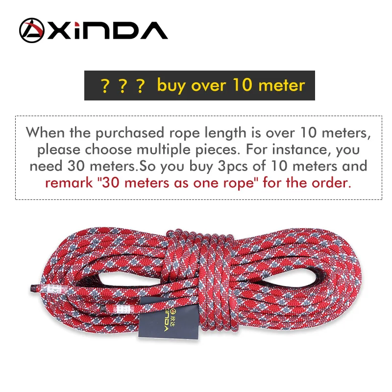 XINDA Кемпинг скалолазание канат 9 мм статический канат 21kN высокая прочность Веревка безопасности для работы на высоте оборудование для скалолазания