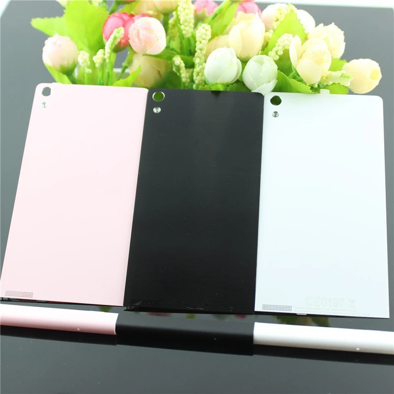 

Metal back housing door For Huawei Ascend P6 Battery Back Cover Replacement parts + Buttom Cap Cover Case