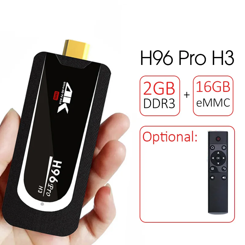 H96 Pro H3 tv Stick Amlogic S905X Penta Core GPU Android 7,1 tv Dongle 2GB ram 16GB rom 2,4G/5.G WiFi BT 4,0 1080P 4K HD мини-ПК - Цвет: With Remote Control