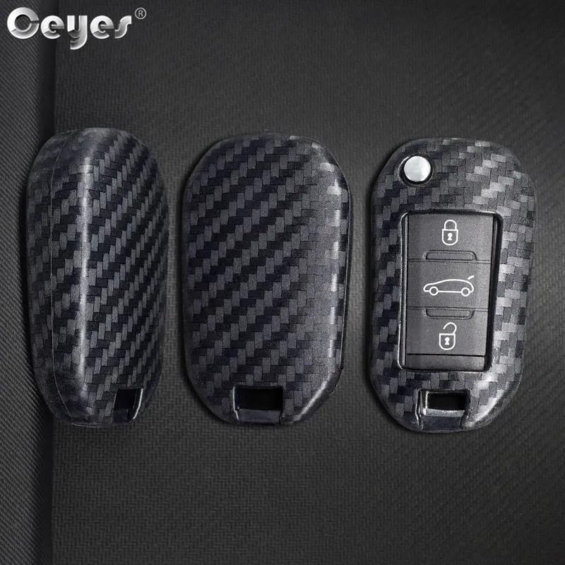 Carbon fiber key cover for PEUGEOT (5)