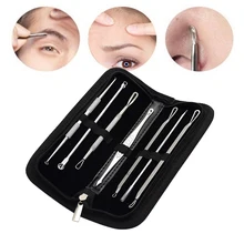 7 шт./комплект Пинцет для черных точек набор пинцетов из нержавеющей стали для ухода за кожей лица набор игл для ухода за акне наборы ручных инструментов