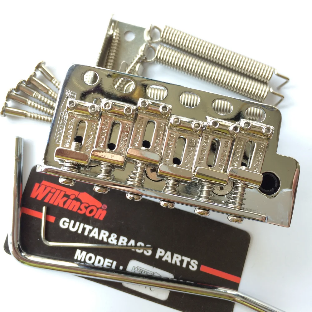 Kaufen Wilkinson ST elektrische gitarre Tremolo System Brücke + Gebogen Stahl Sättel WV6 Chrom Silber Gold