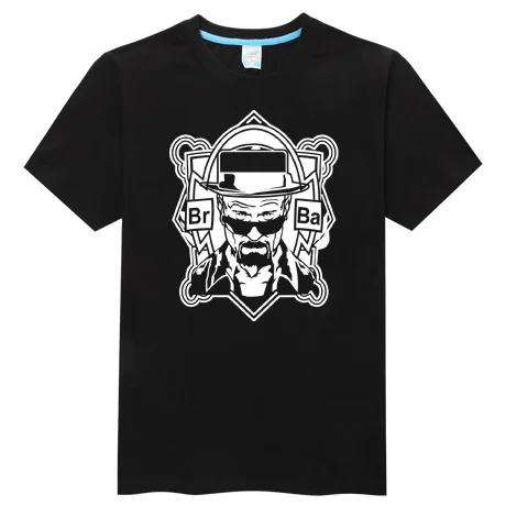 Break Bad Heisenberg King Cave футболка Официальный 5 цветов S-6XL светится - Цвет: Черный