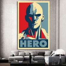 Винтажные наклейки героя Аниме One Punch Man холст для живописи Гостиная украшения дома Современные настенные Арт постеры с масляной живописью изображение