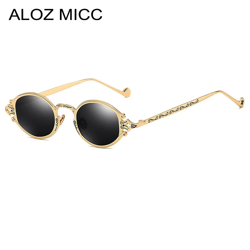 

ALOZ MICC Round Women Steampunk Sunglasses Men 2019 Classic Small Oval Sunglasses Women Vintage Punk Unisex Goggles UV400 Q327