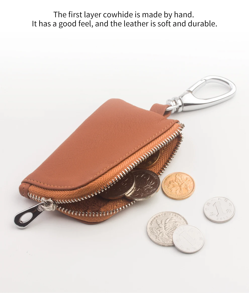 QIALINO, модный портативный чехол-сумка из натуральной кожи для Apple AirPods, простой мини Карманный чехол для автомобильных ключей и монет из воловьей кожи