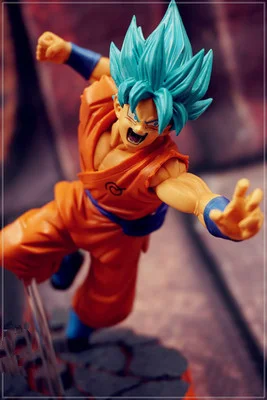 Аниме Dragon Ball Z Супер Саян Гоку синие волосы крутая фигурка ПВХ экшн Коллекция
