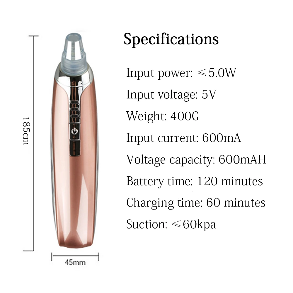 Вакуумный Комедо для удаления черных точек и прыщей с Черной головкой, алмазная вакуумная машина для удаления пор и угрей для ухода за лицом