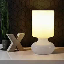 Современные смарт-белый матовый Стекло тумбы настольные лампы Гостиная Прикроватные светильники кабинет стол Освещение светильники