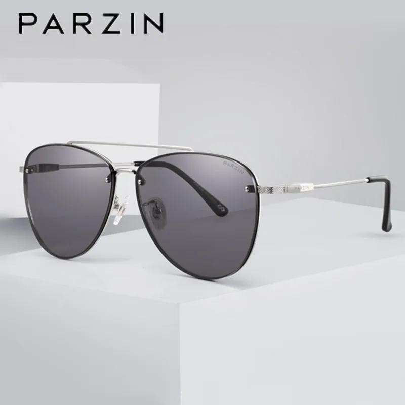 

PARZIN Classic Pilot Sunglasses Men UV Protection Nylon Sun Glasses For Driving Cool Metal Frame Male Shade 8192