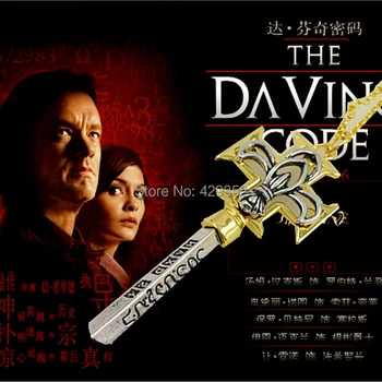 

Wholesale 24pcs/lot The Da Vinci Code Necklace The Key of the Bank Necklace Metal Alloy Pendant Necklace