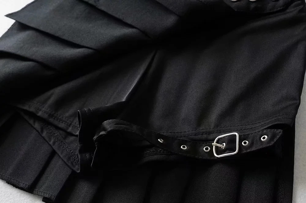 Женский плиссированный мини Skort с поясом на бедро в стиле панк Skort|Юбки| |