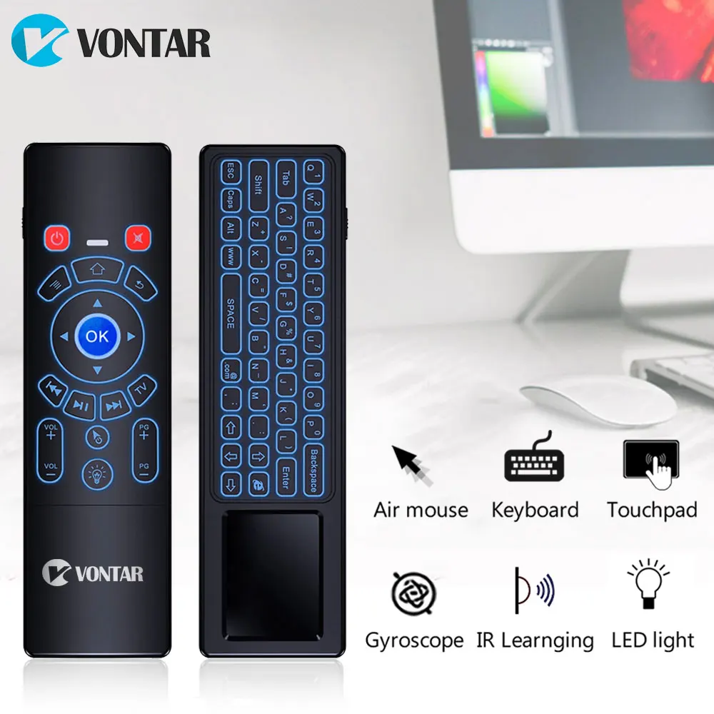 2.4GHz T6 Remote Control With Keyboard And Touchpad Mini Wireless T6 Fly Air Mouse Touchpad Combo For Android TV Box/PC - Calvas Newest Color: T6 White Backlit 