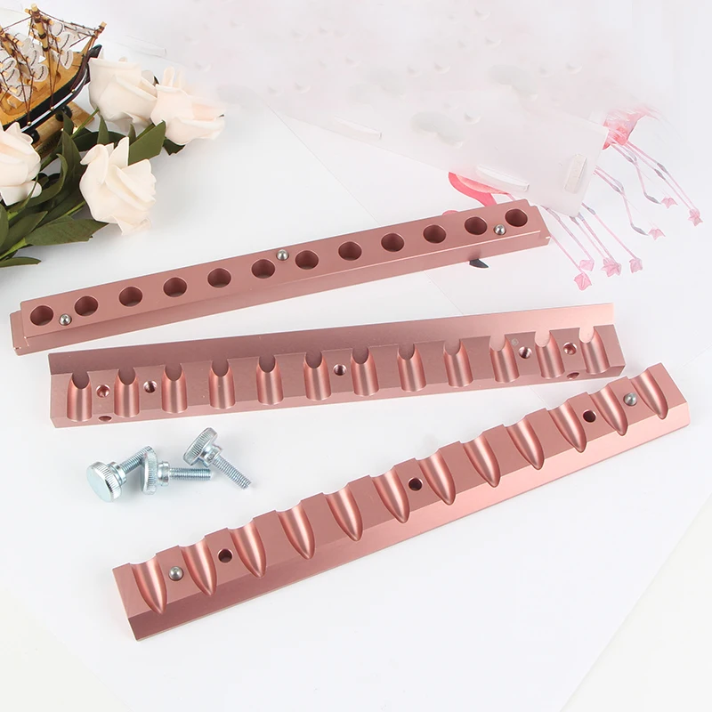 

12.1mm 4 holes/6 holes/12 cavities holes Rose Gold Aluminum 12.1mm Beak Shaped Lipstick Mould diy Lip rouge/balm mold stripper
